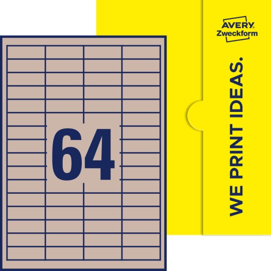 64 st. etiketter per ark.