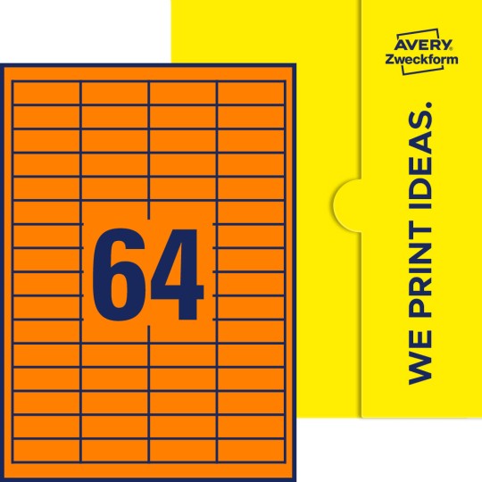 64 st. etiketter per ark.