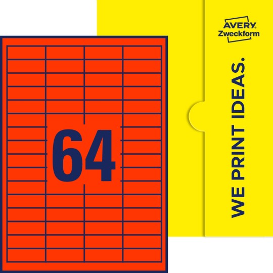 64 st. etiketter per ark.