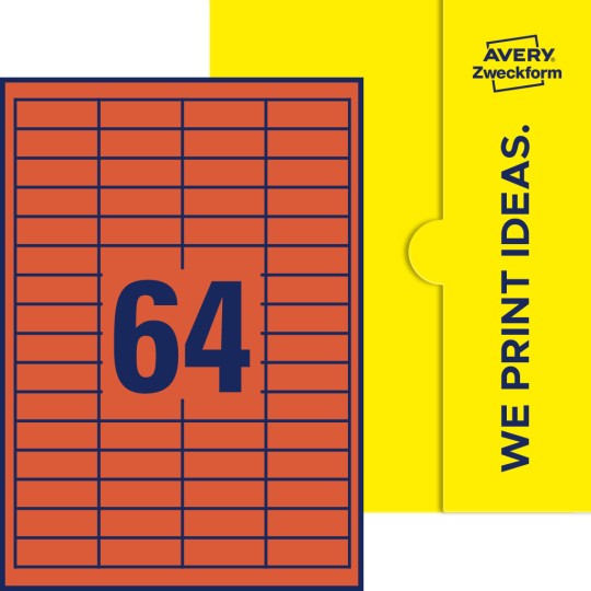 64 st. etiketter per ark.