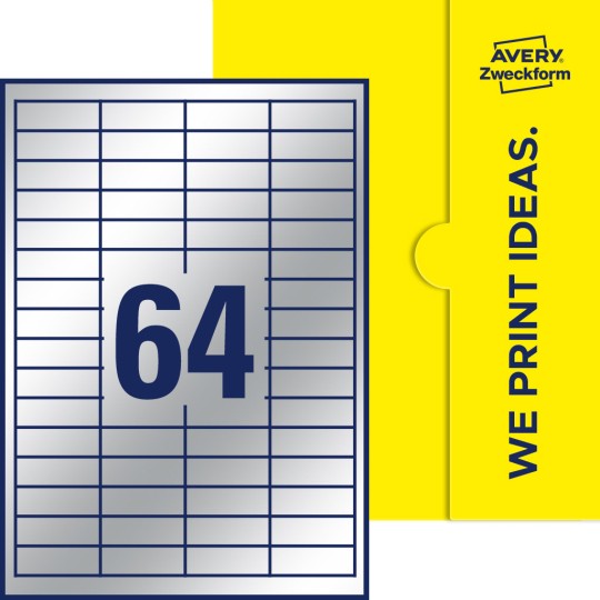 64 st. etiketter per ark.