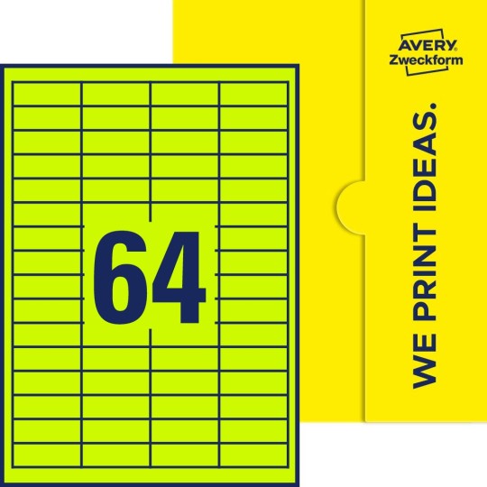 64 st. etiketter per ark.