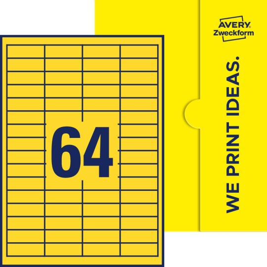 64 st. etiketter per ark.