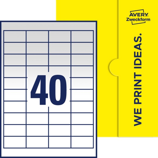 40 st. etiketter per ark.