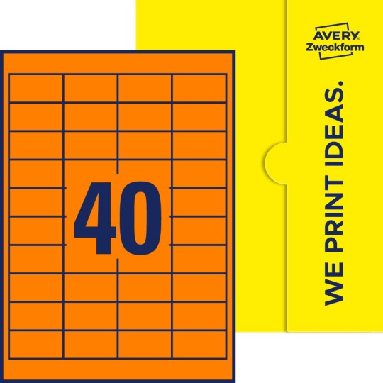 40 st. etiketter per ark.