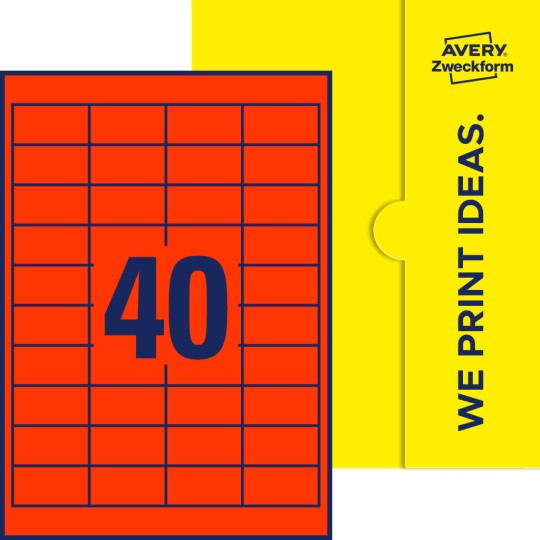 40 st. etiketter per ark.