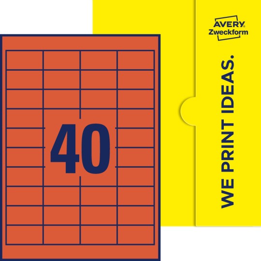 40 st. etiketter per ark.