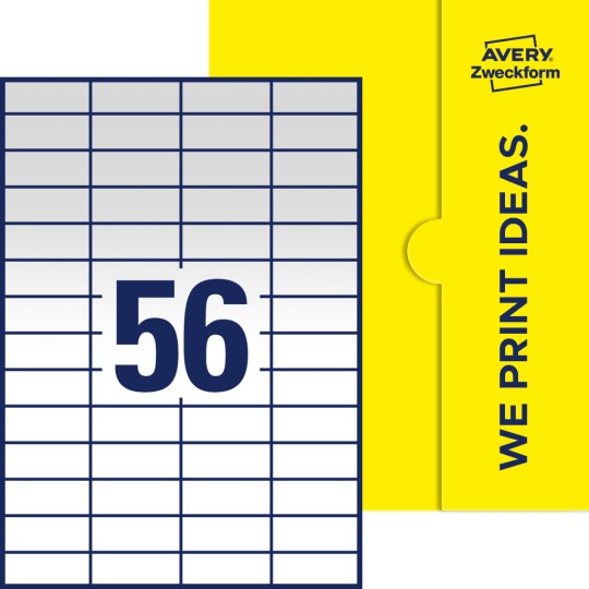 56 st. etiketter per ark.