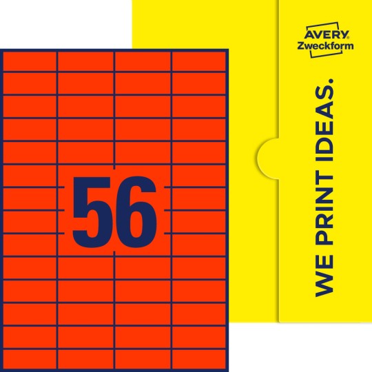 56 st. etiketter per ark.