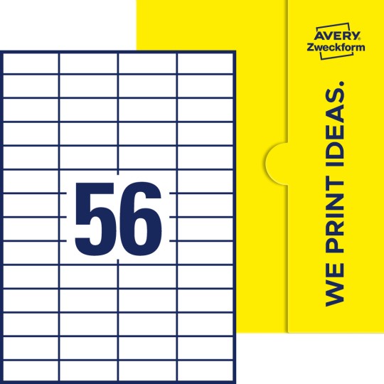 56 st. etiketter per ark.