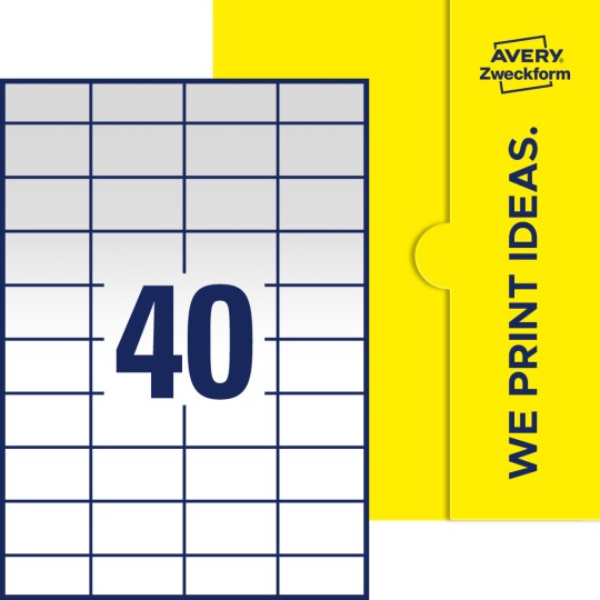 40 st. etiketter per ark.