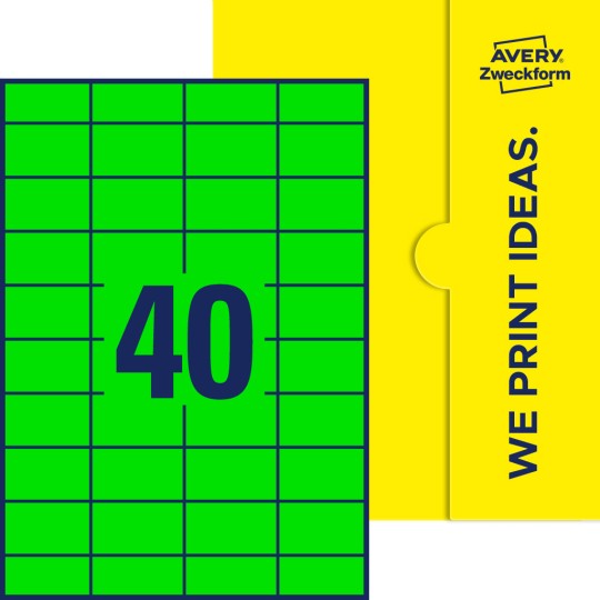 40 st. etiketter per ark.