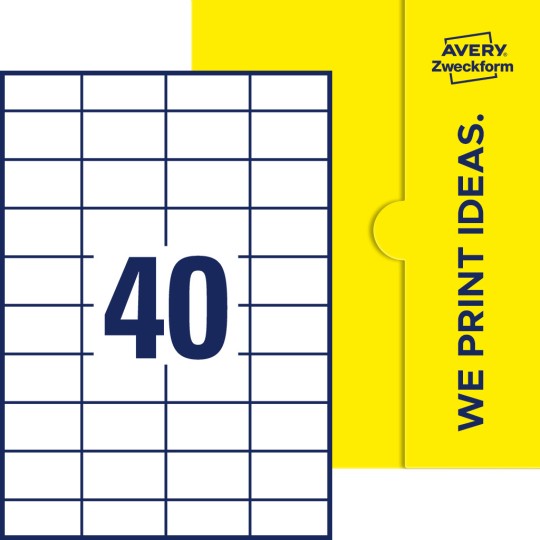 40 st. etiketter per ark.
