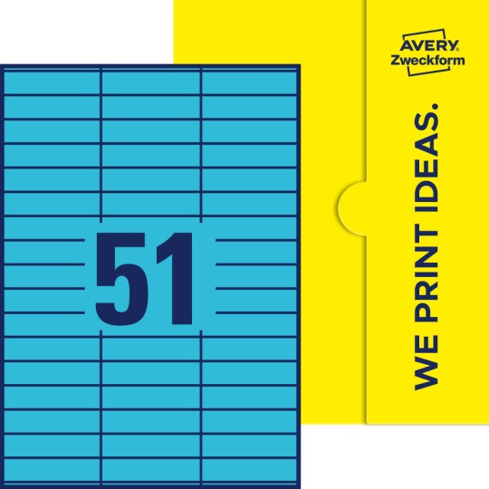 51 st. etiketter per ark.