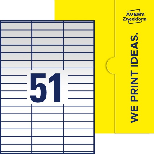 51 st. etiketter per ark.