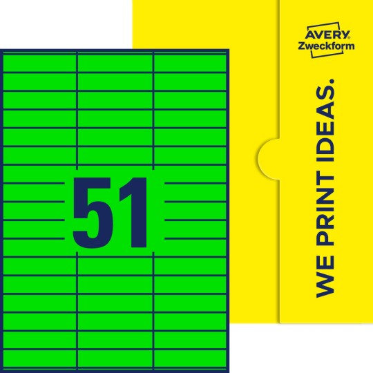 51 st. etiketter per ark.