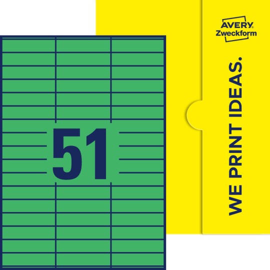 51 st. etiketter per ark.