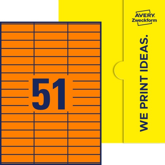 51 st. etiketter per ark.