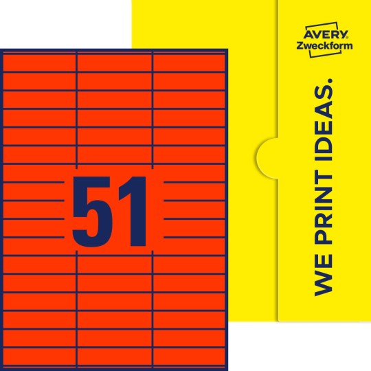 51 st. etiketter per ark.