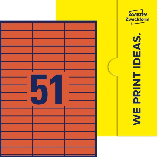 51 st. etiketter per ark.