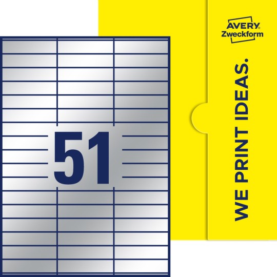 51 st. etiketter per ark.