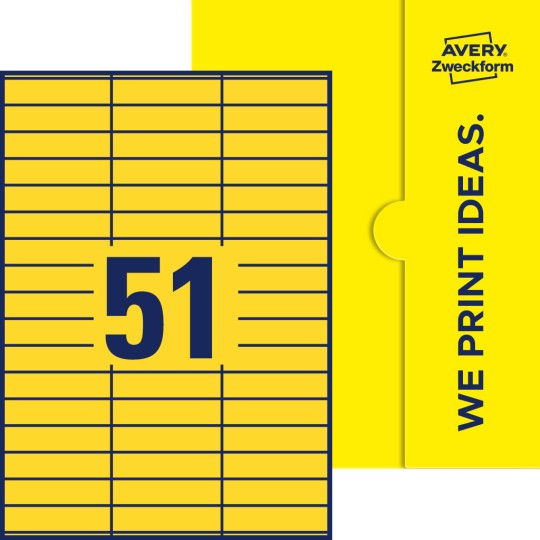 51 st. etiketter per ark.