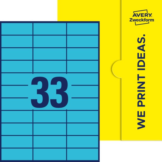 33 st. etiketter per ark.