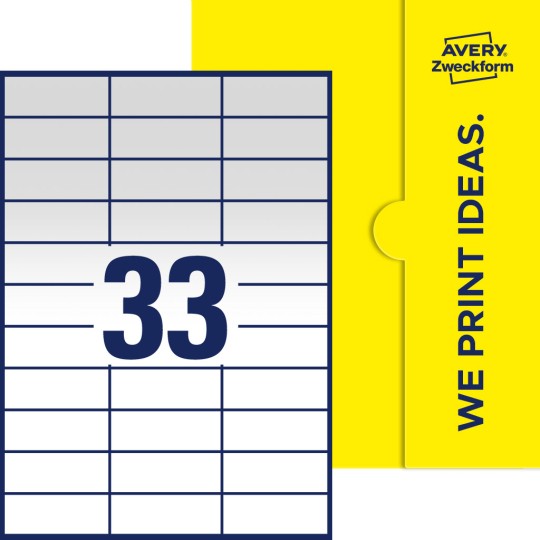 33 st. etiketter per ark.