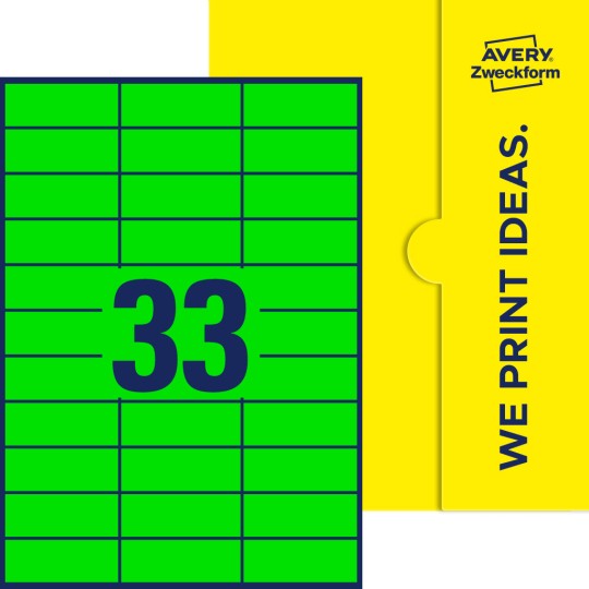 33 st. etiketter per ark.