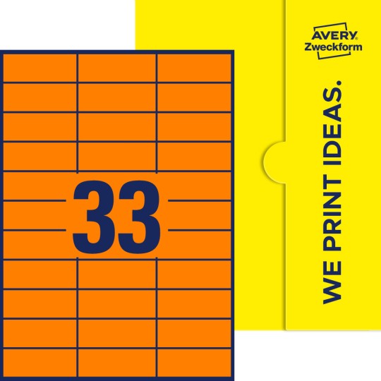 33 st. etiketter per ark.