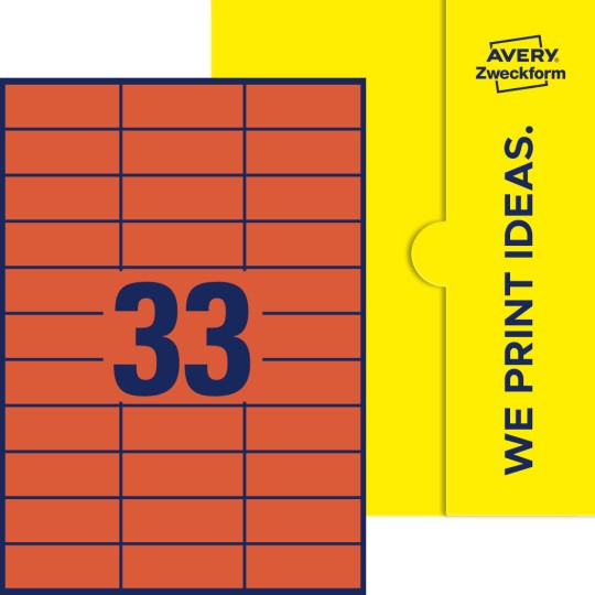 33 st. etiketter per ark.