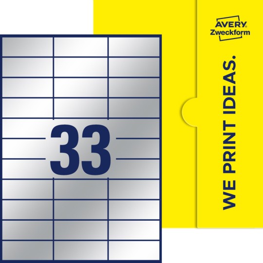 33 st. etiketter per ark.