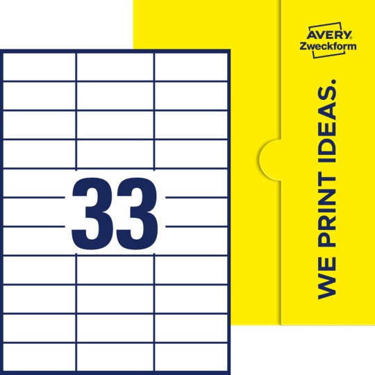 33 st. etiketter per ark.
