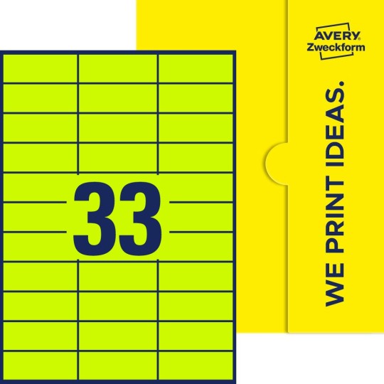 33 st. etiketter per ark.