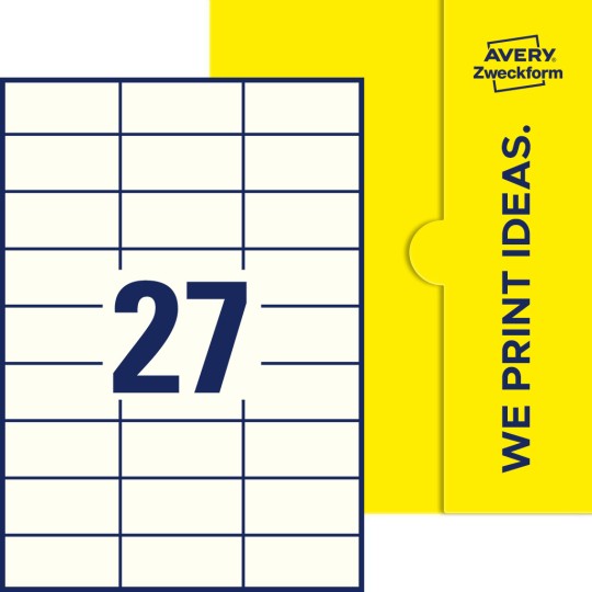 27 st. etiketter per ark.