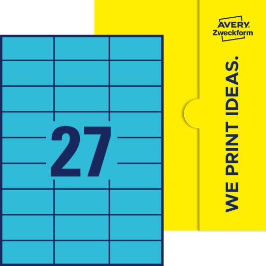 27 st. etiketter per ark.