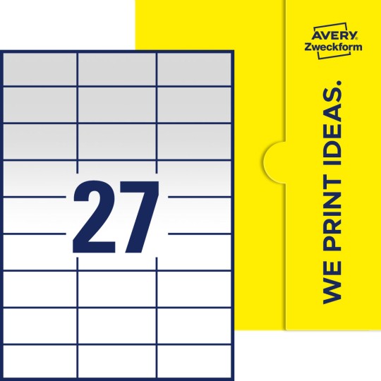 27 st. etiketter per ark.