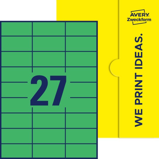 27 st. etiketter per ark.