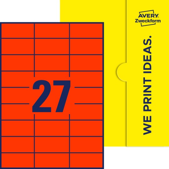 27 st. etiketter per ark.
