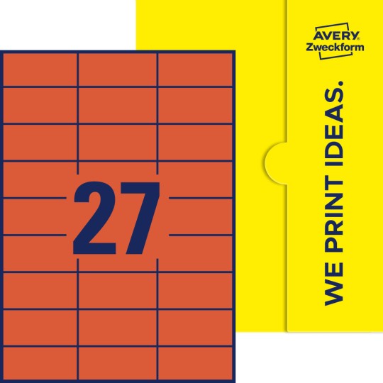 27 st. etiketter per ark.