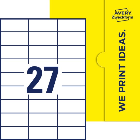 27 st. etiketter per ark.