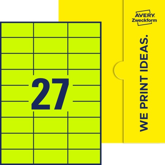 27 st. etiketter per ark.