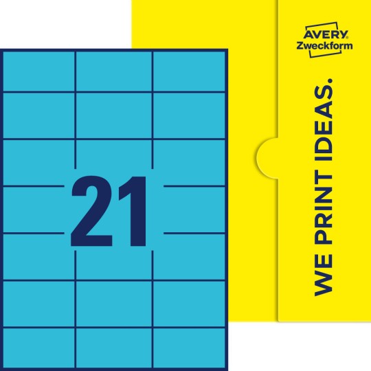 21 st. etiketter per ark.
