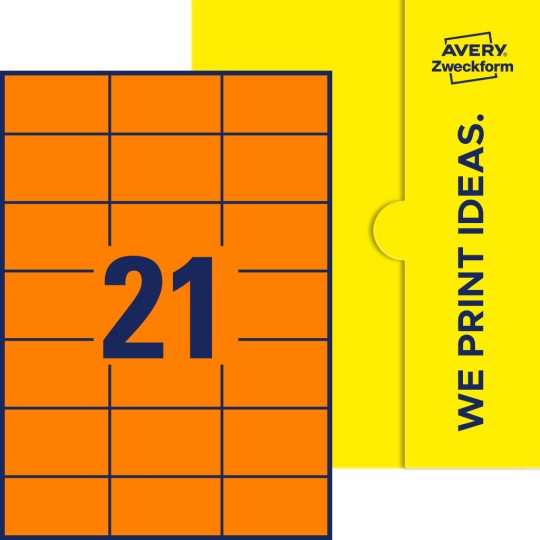21 st. etiketter per ark.