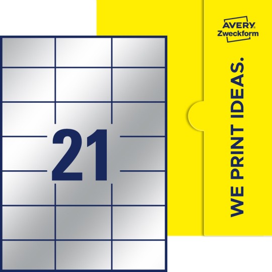 21 st. etiketter per ark.