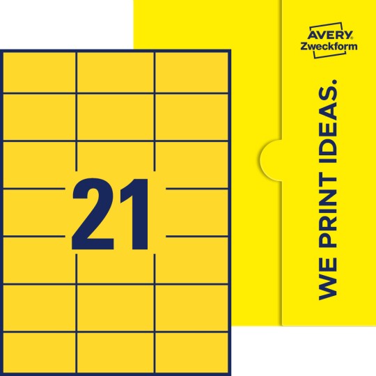 21 st. etiketter per ark.