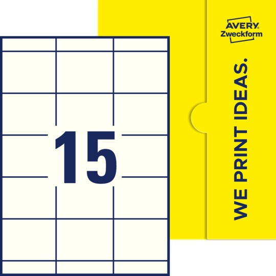 15 st. etiketter per ark.