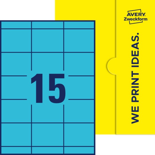 15 st. etiketter per ark.