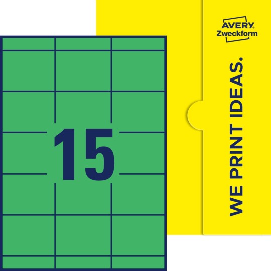 15 st. etiketter per ark.