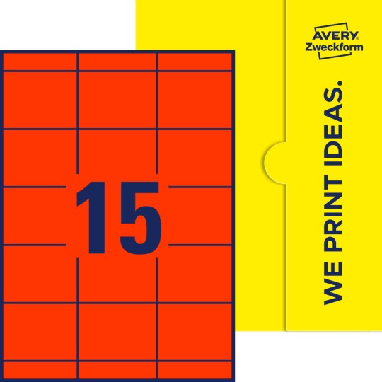 15 st. etiketter per ark.